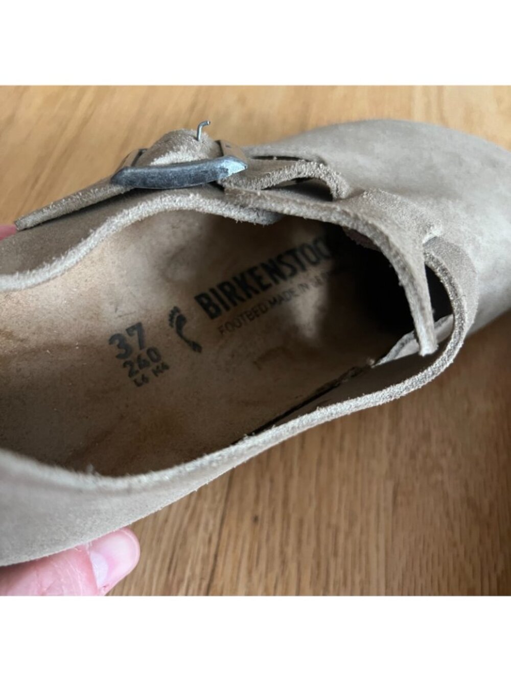 Birkenstock London Taupe Suede Leather Closed-Toe Shoes Women's Size 37 N/US 6 - Picture 8 of 12